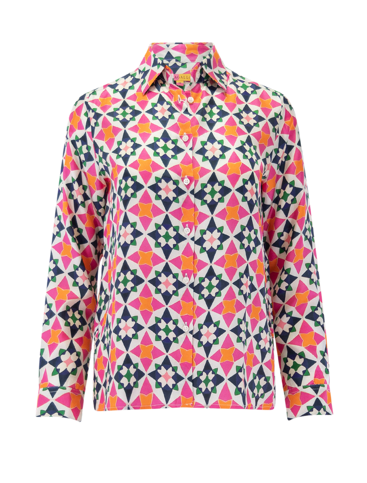 mosaic silk blouse