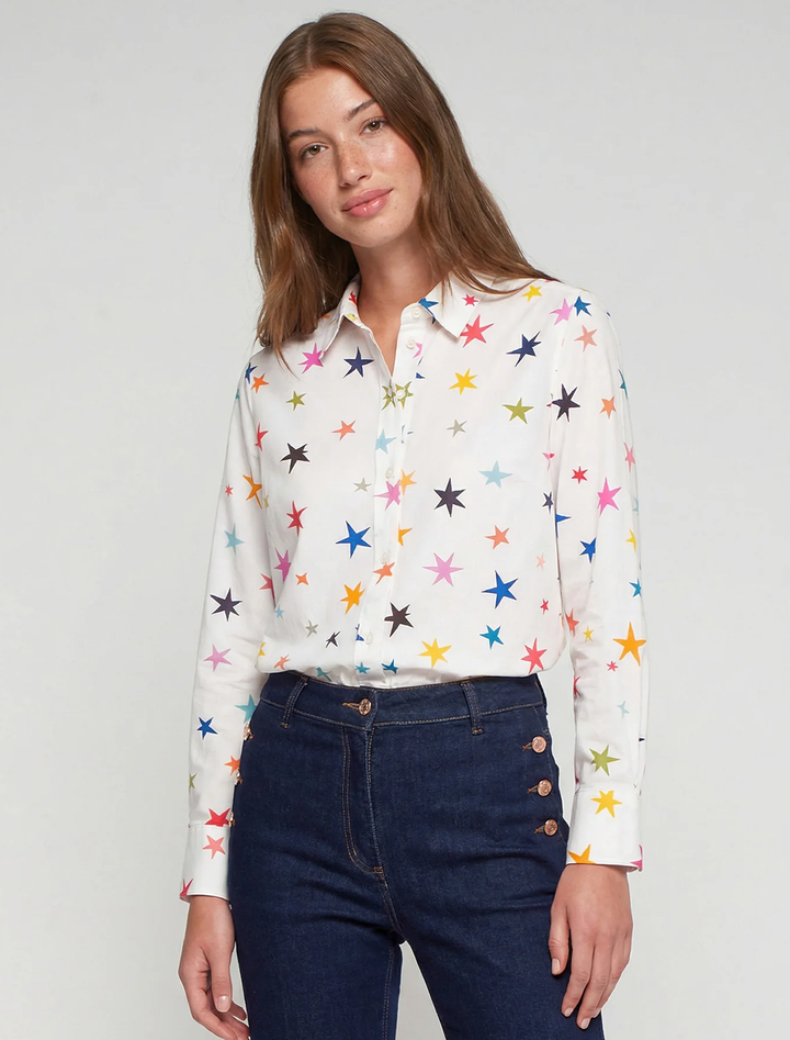 donia blouse in estrellas print
