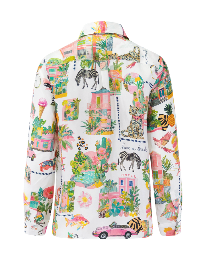 tea blouse in california seda print