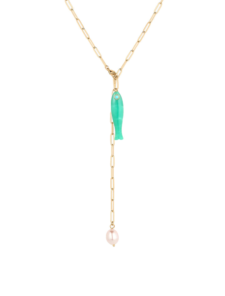 fortuna chrysoprase lariat necklace