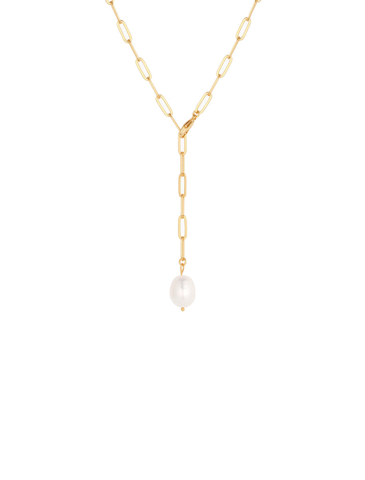 lea pearl lariat necklace