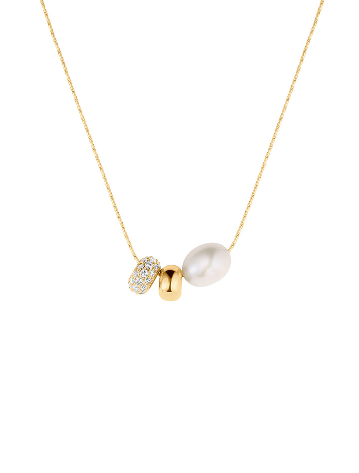 isla gold bead necklace