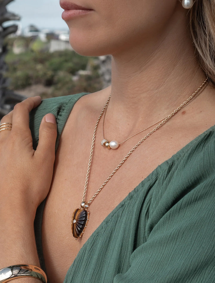 isla gold bead necklace