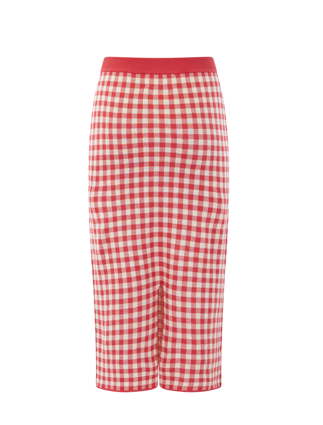 gingham skirt in scarlet and mist