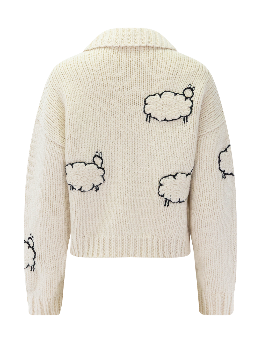 the crop raquette cardigan in wool plus the gang