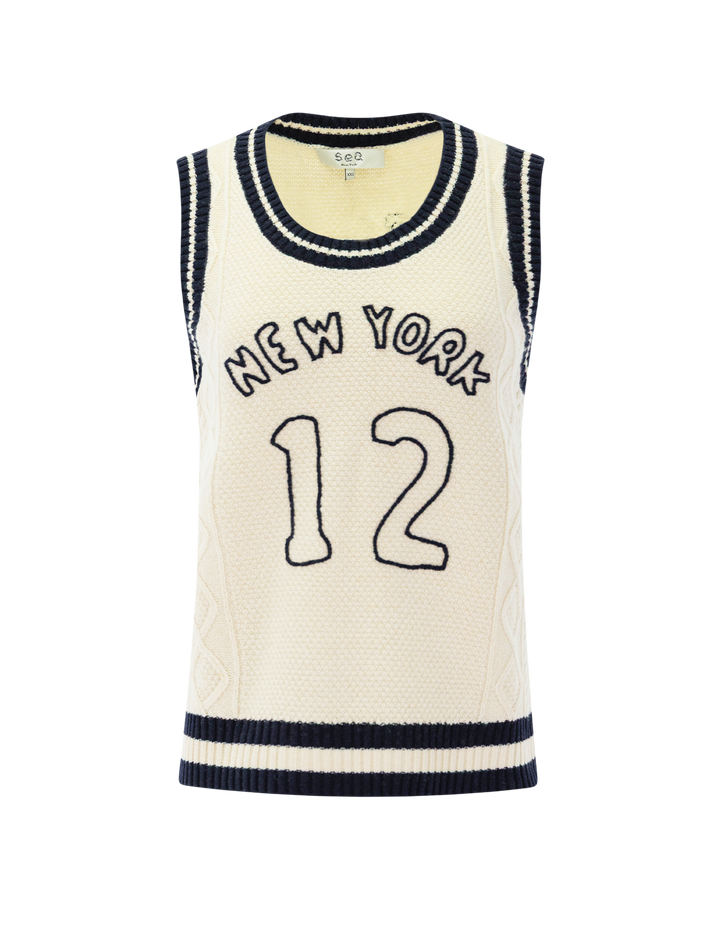 maren knit tank in cream