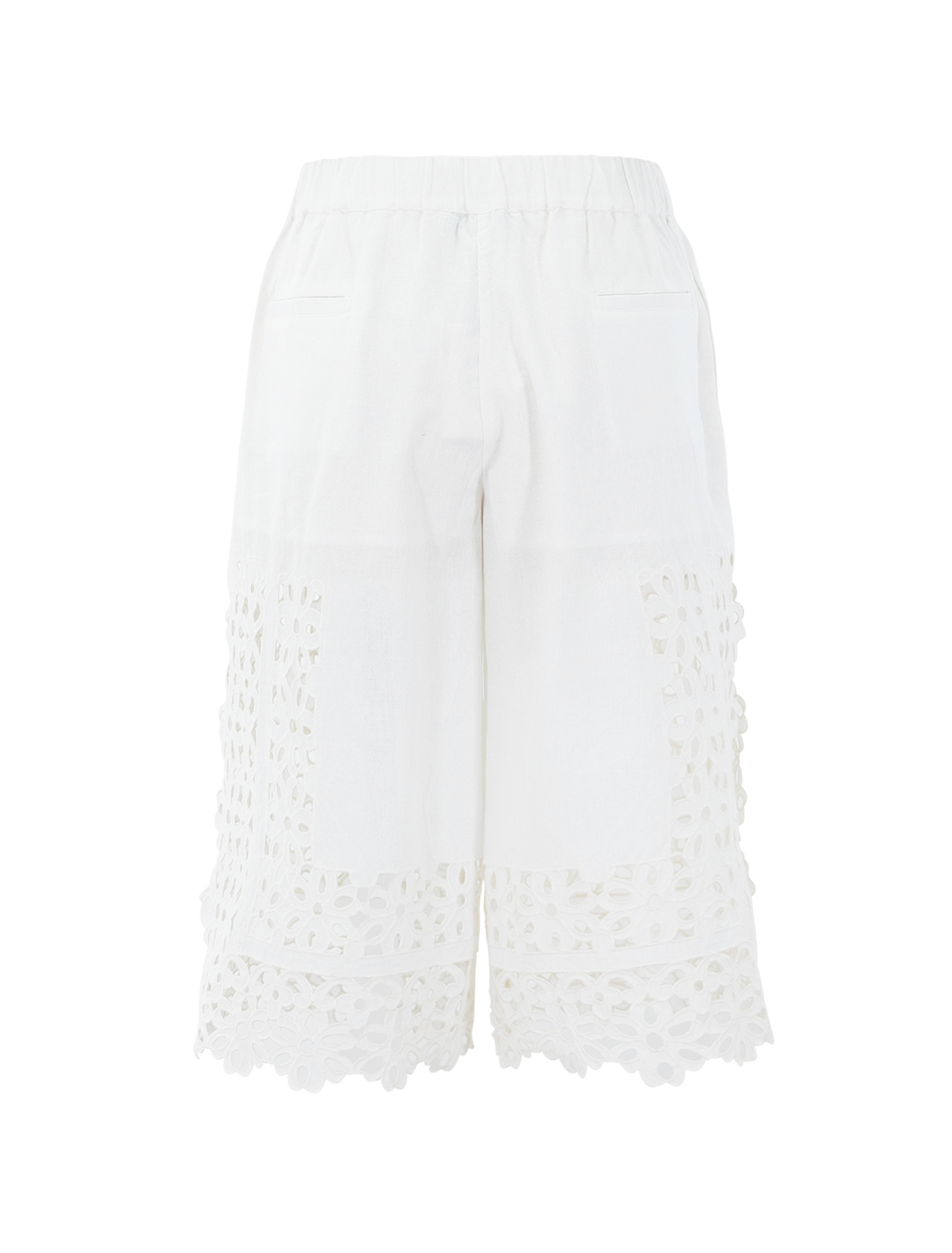 Sea NY leila eyelet culottes in white - back view.