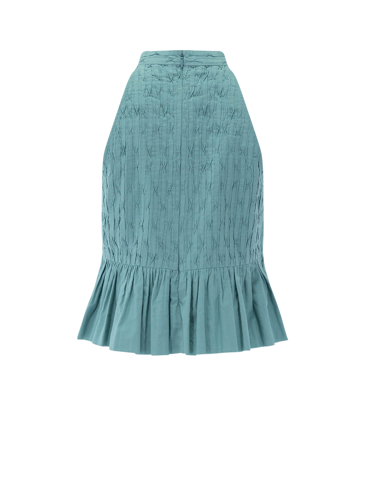 back image of violet ramie tank in blue