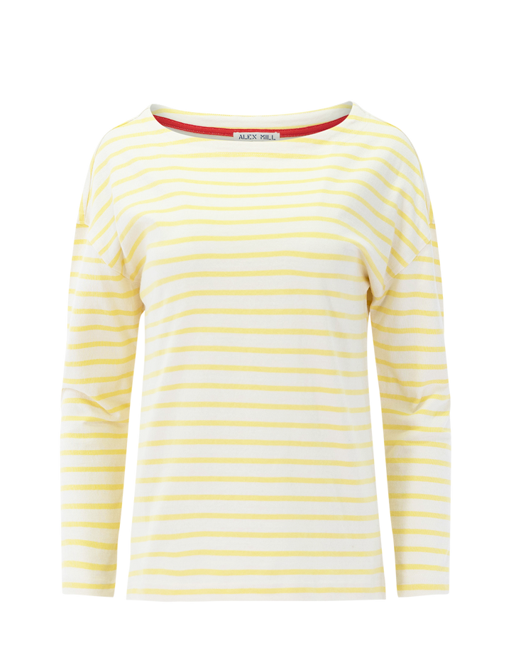 avignon striped tee in natural and yellow