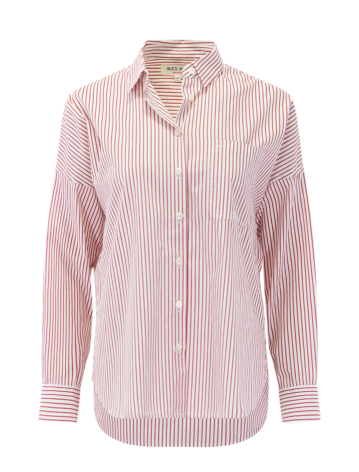 jo shirt in red and white stripe