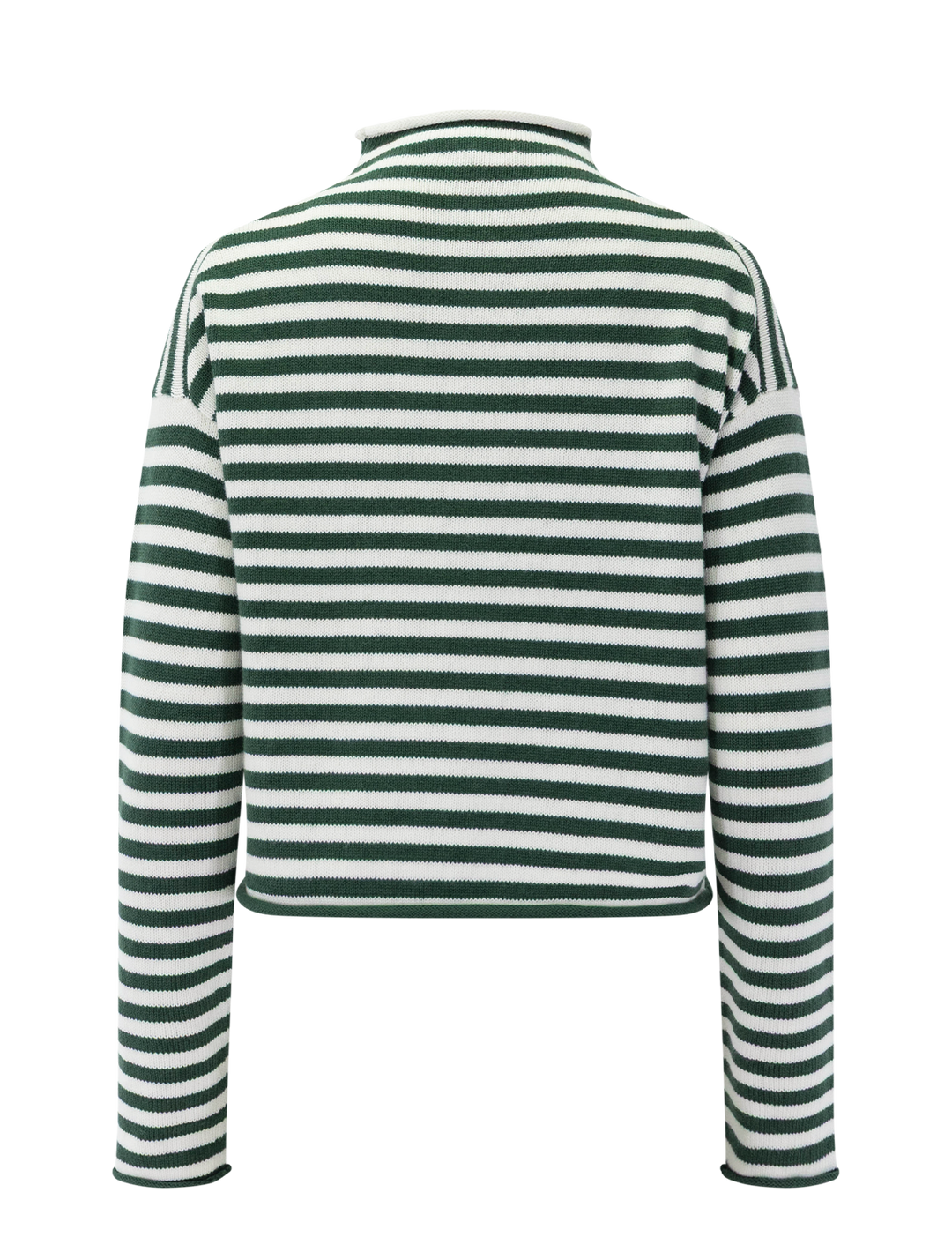 taylor cardigan in forest and ivory stripe