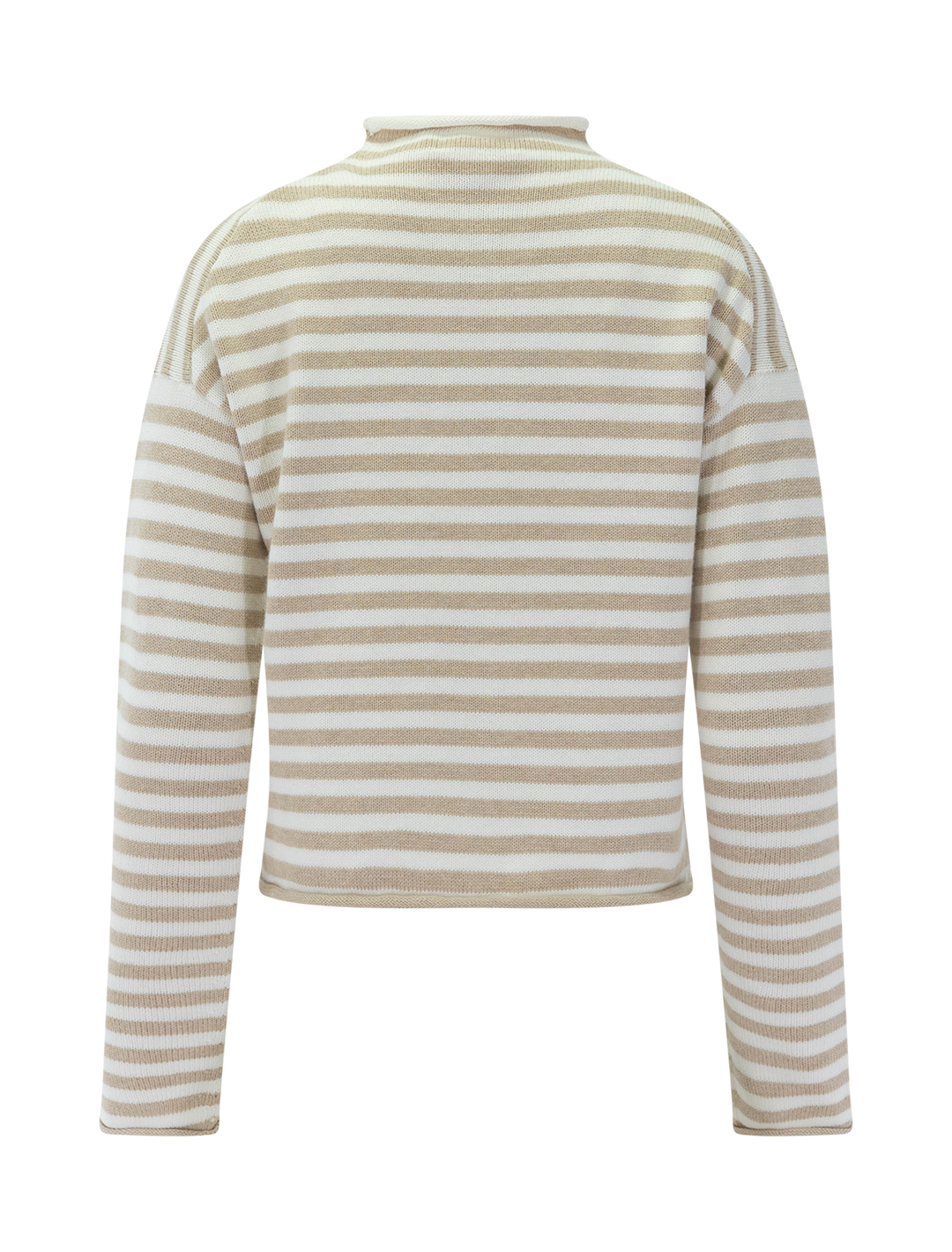 back image of taylor cardigan in sand and ivory stripe