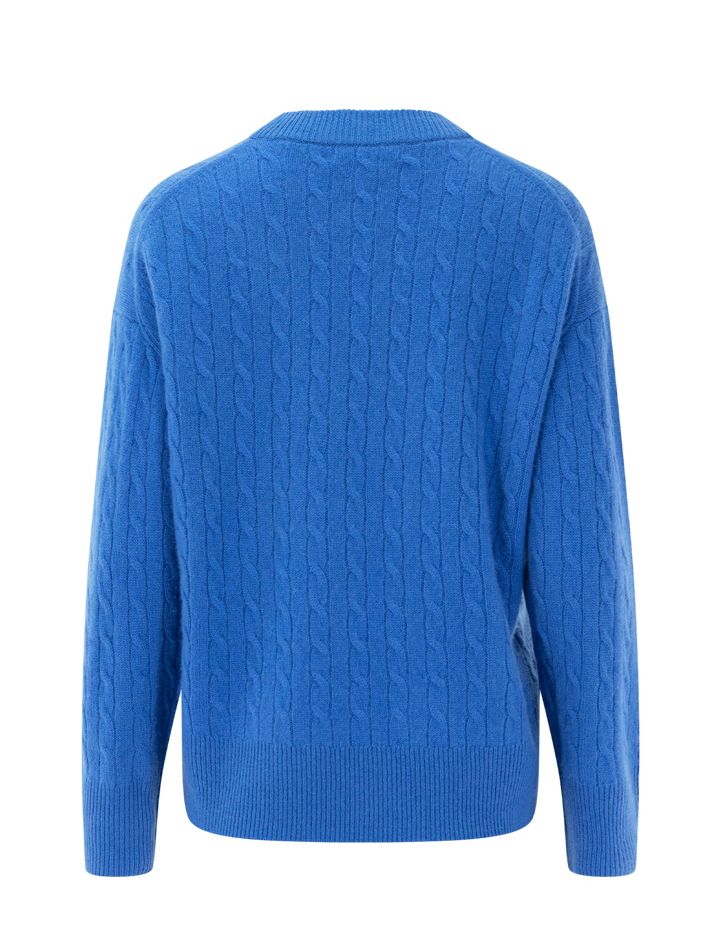charlie cashmere cable sweater in french blue