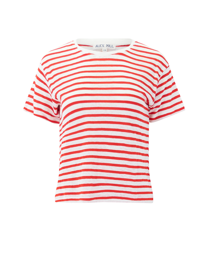 garcon tee in white and tomato stripe