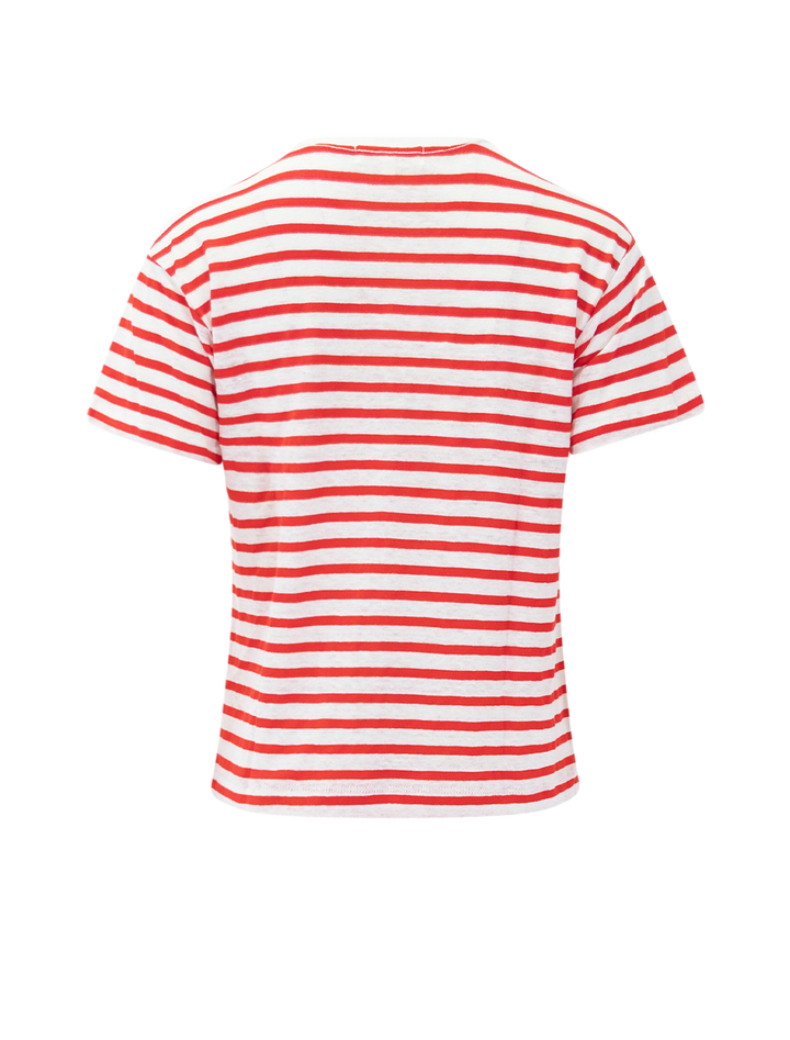 garcon tee in white and tomato stripe