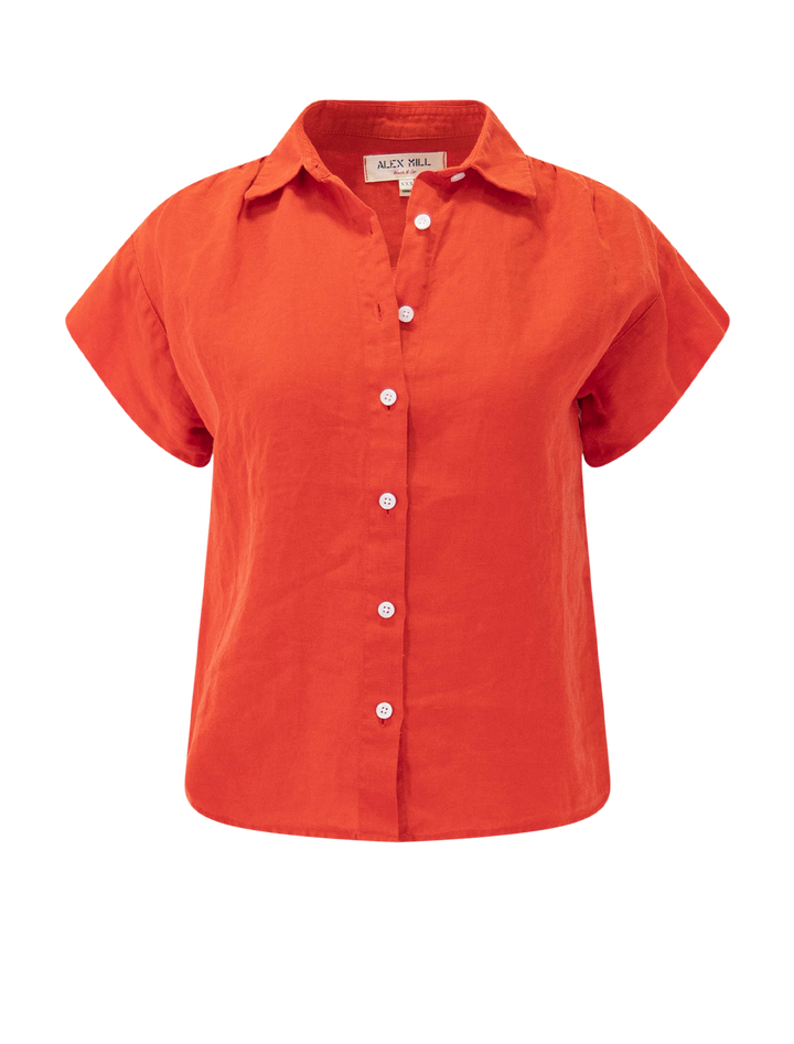 maddie linen shirt in chili