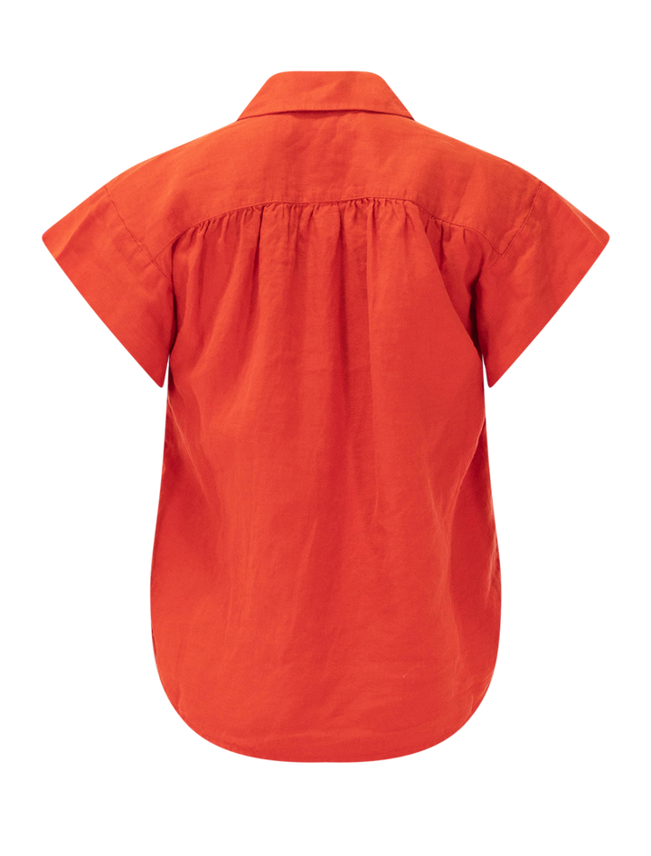 maddie linen shirt in chili