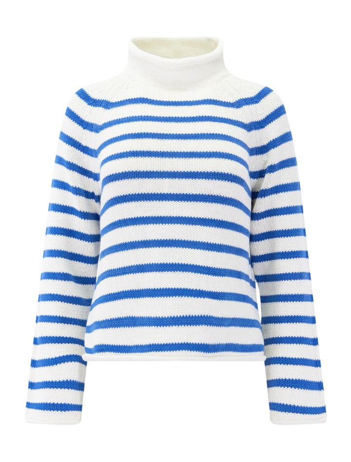 eastport rollneck sweater in ultramarine stripe