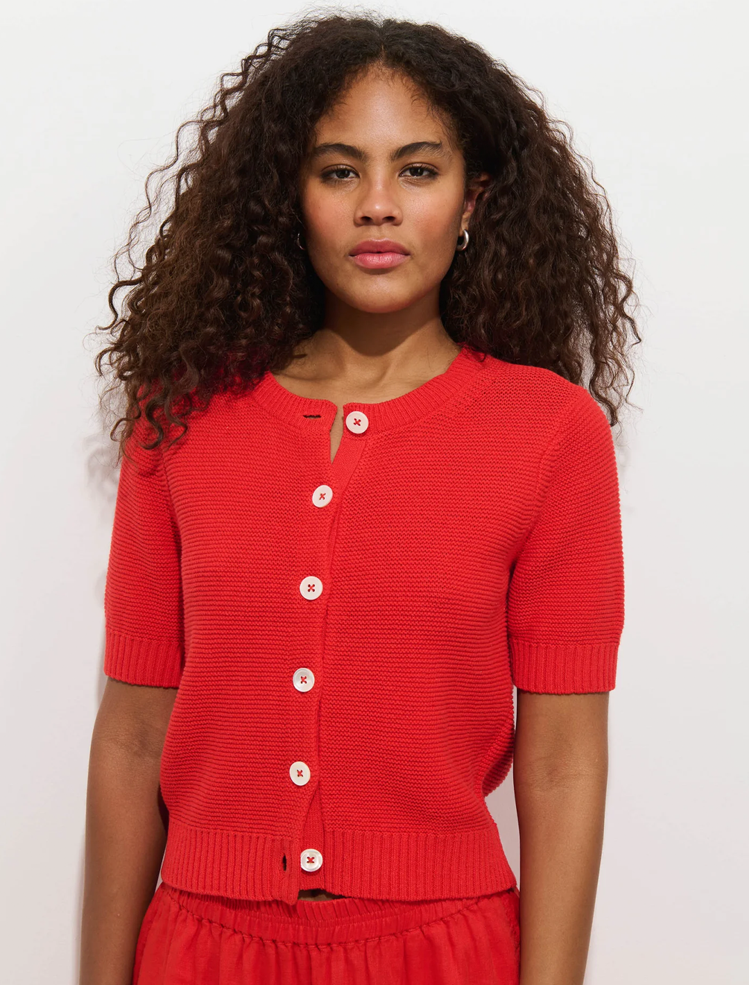 elle cardigan in tomato