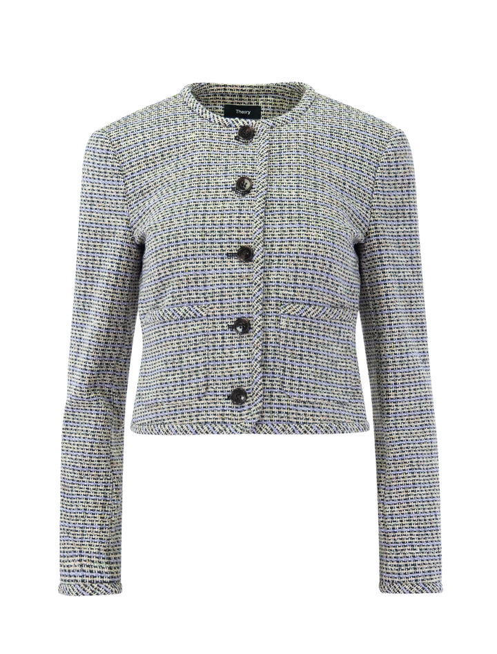 stripe tweed jacket in lavender multi