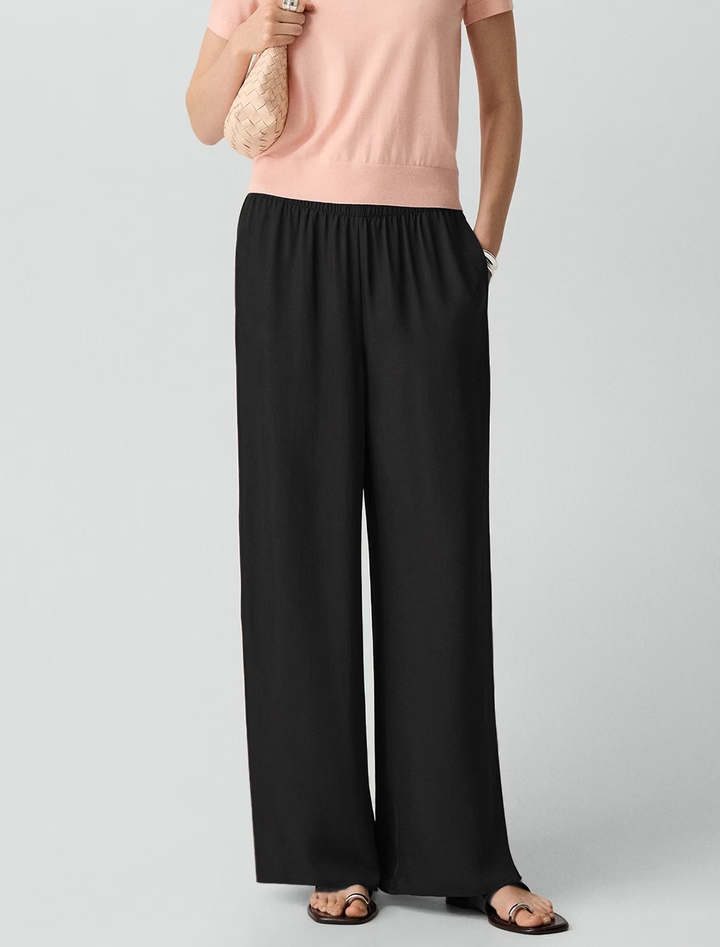 slit pull-on pant in black