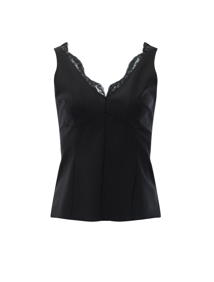 lace tailor top in black