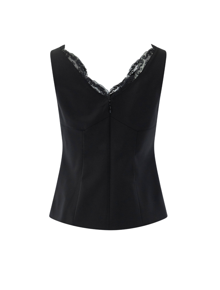 lace tailor top in black