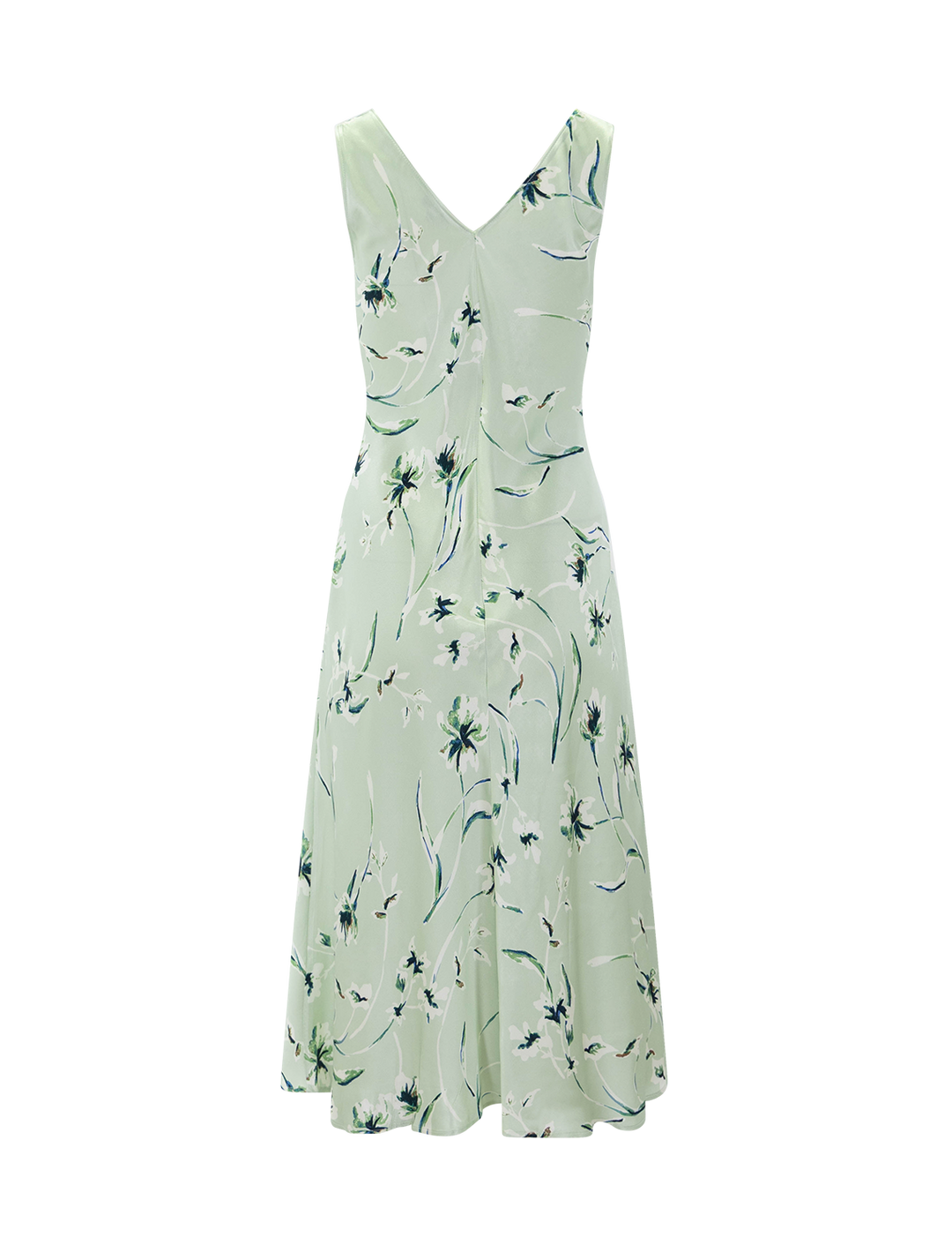 back view of camellia dress in mint linnea