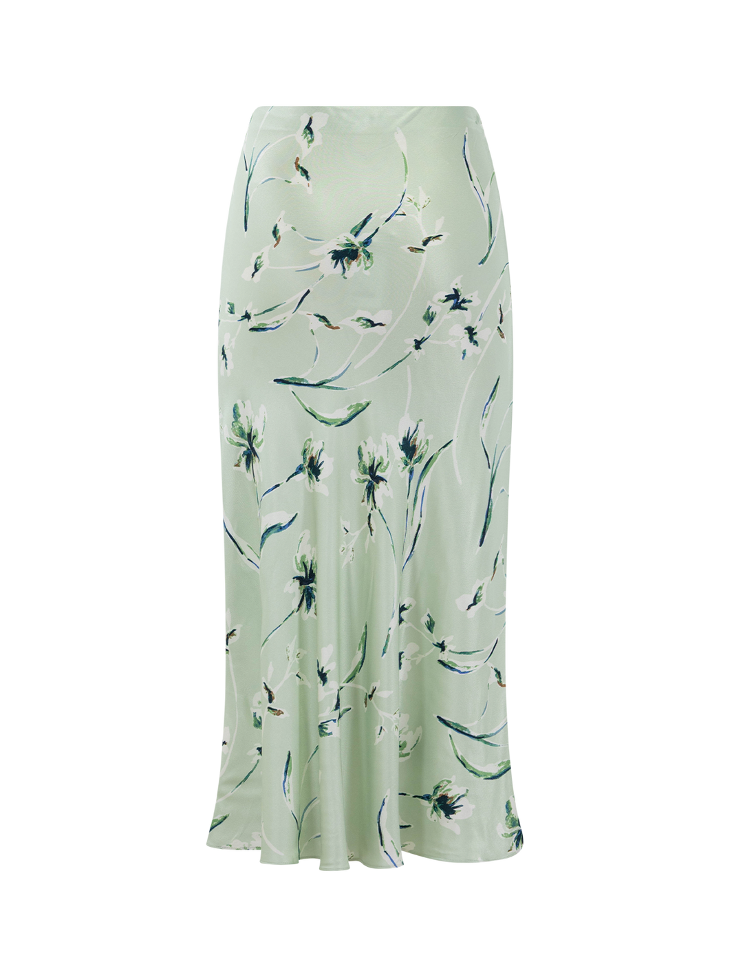 back view of anya skirt in mint linnea print