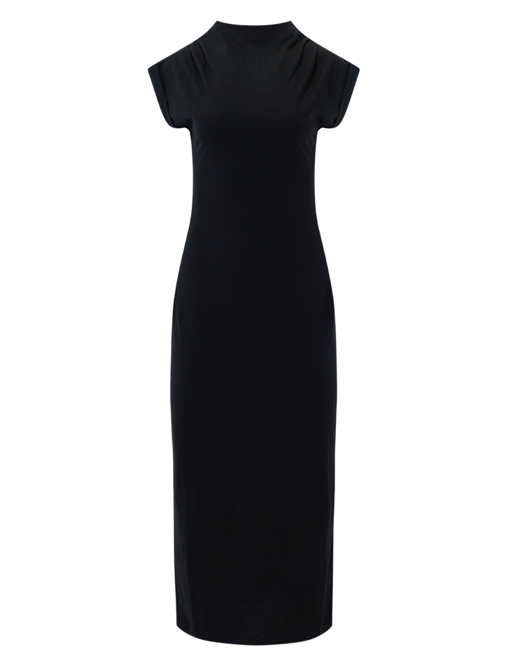 Front view of Anine Bing's alix dress in black.
