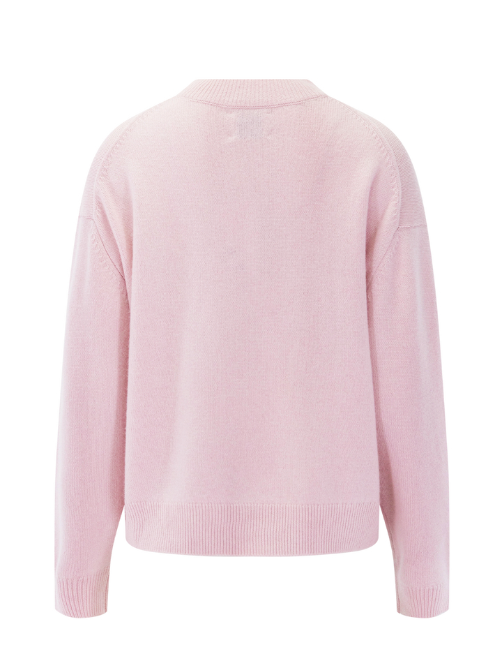 Back view of Anine Bing's lee cashmere crew in powder pink.