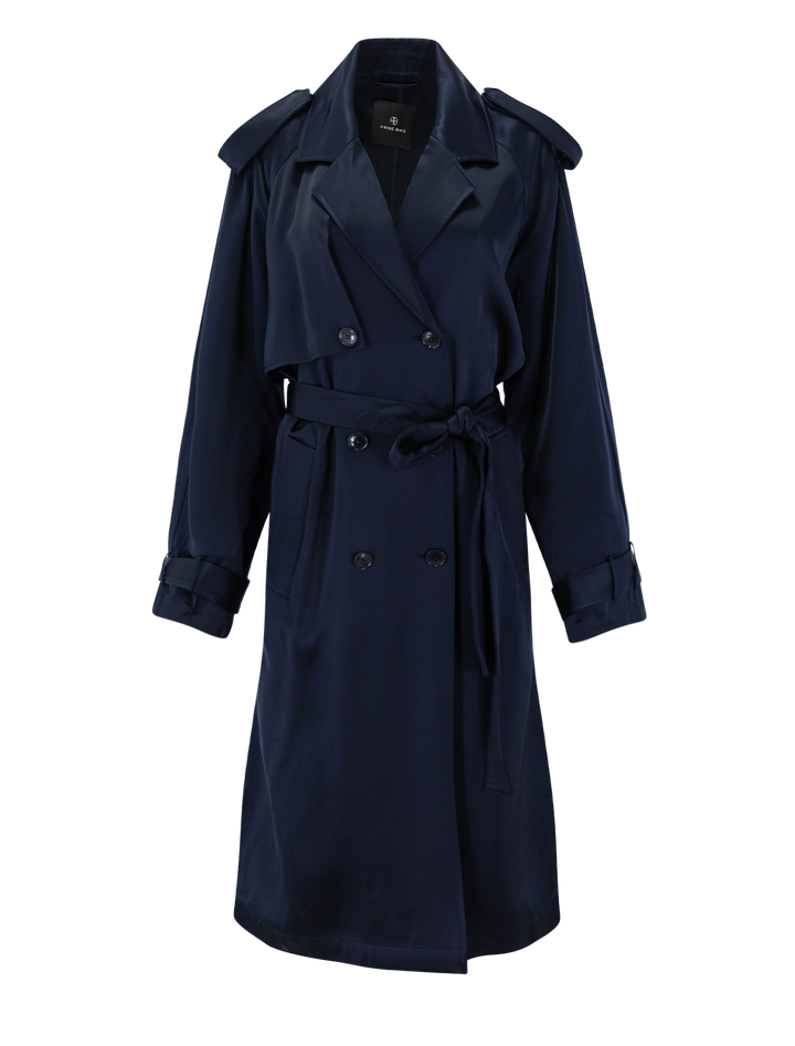 rickie maxi trench in navy