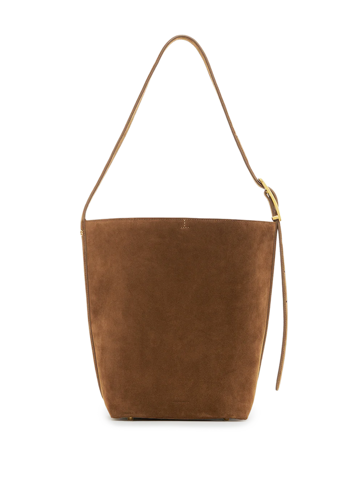 elly bucket bag in tobacco suede