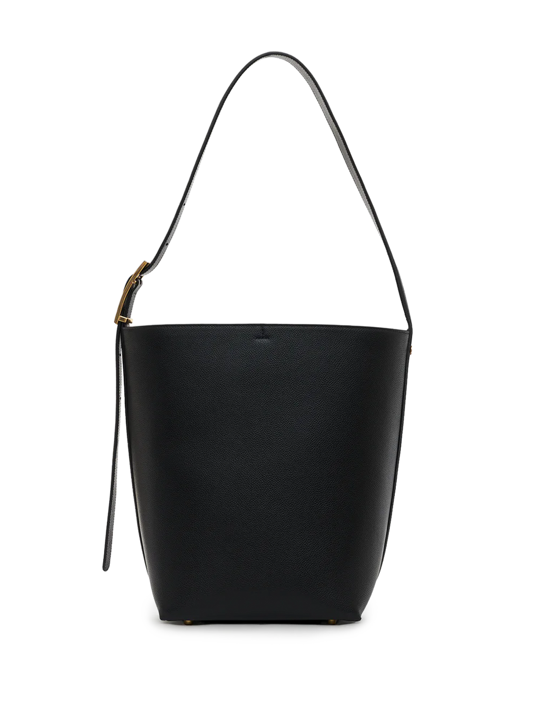 elly bucket bag in black grained leather