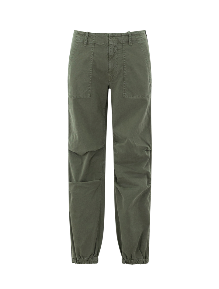 Front view of Nili Lotan's utility pant in vintage washed thyme.