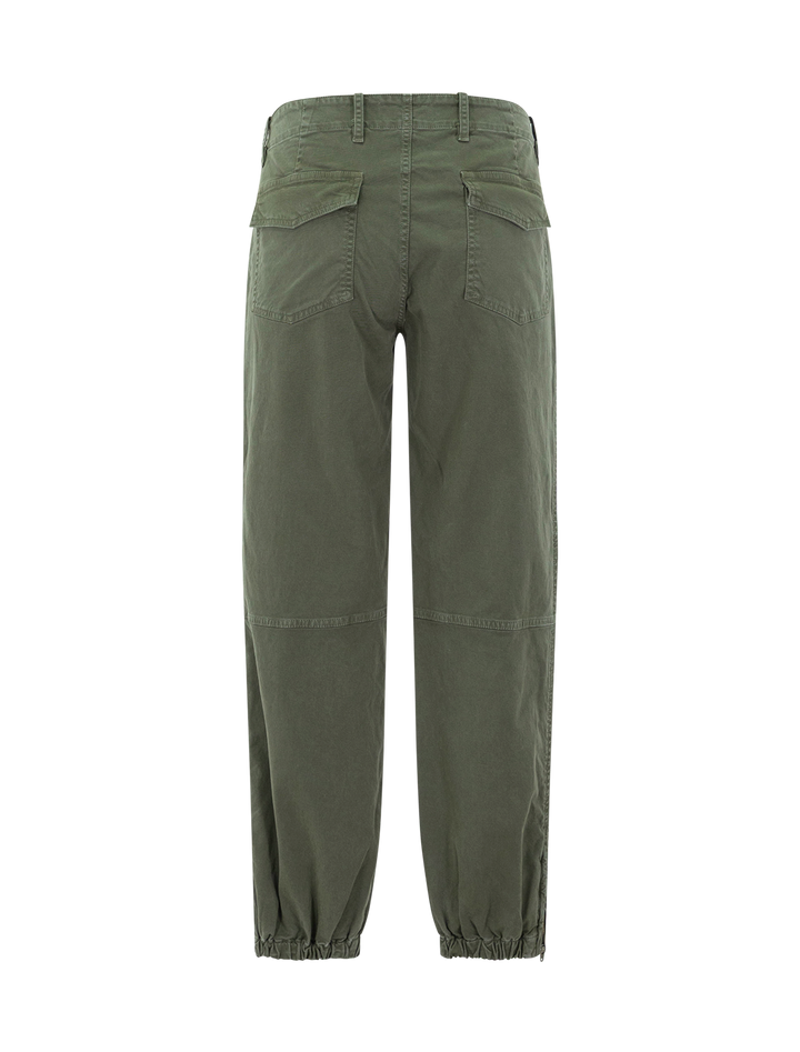 Back view of Nili Lotan's utility pant in vintage washed thyme.