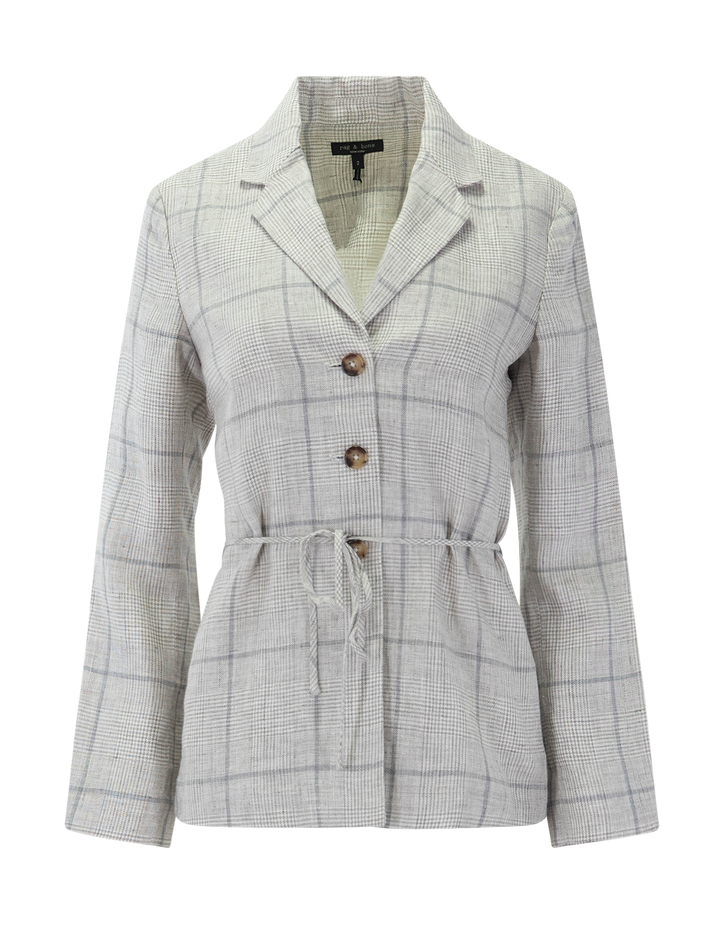 front view of chappell plaid blazer