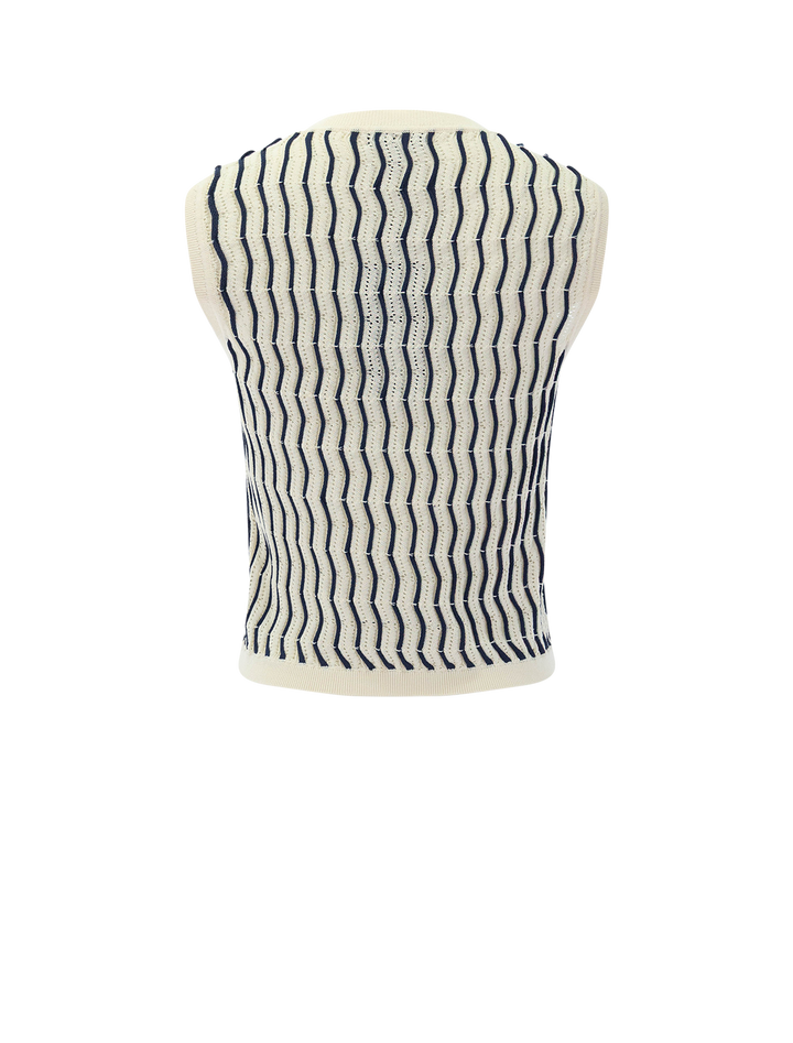 back view of leslie stripe vest