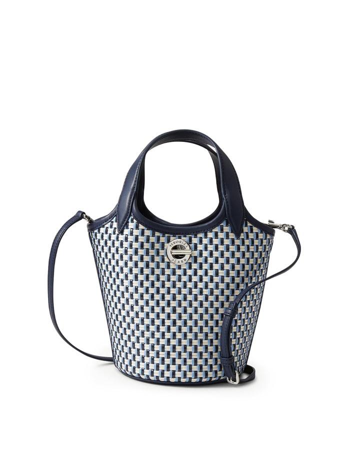woven anchor bag in navy multi