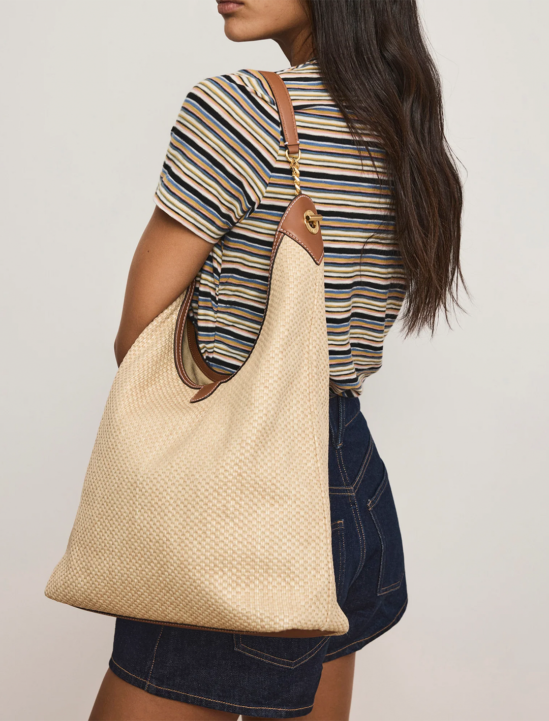 raffia jour bag in natural