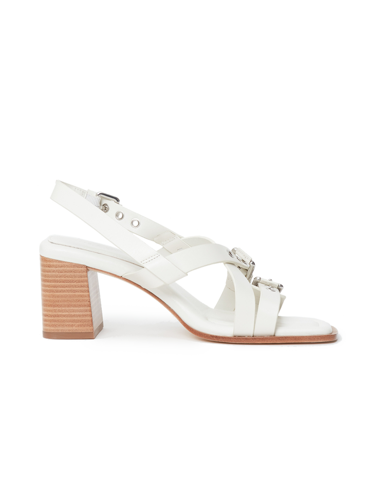 harlow mid heel sandal in antique white