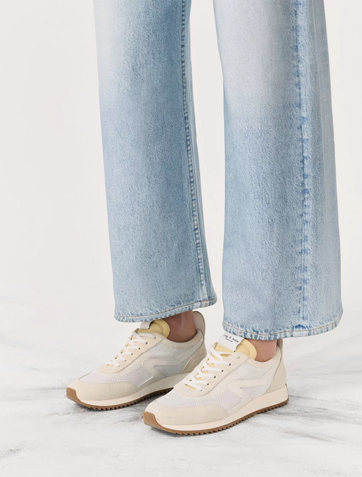 retro runner mesh sneaker in offwhite