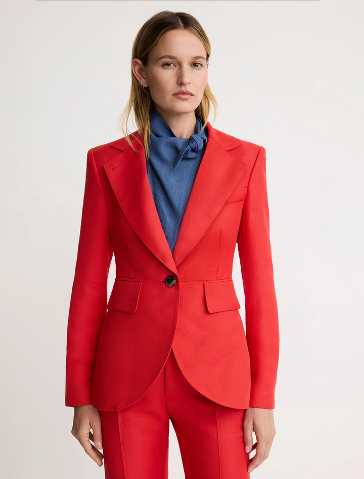 seamed blazer in poppy