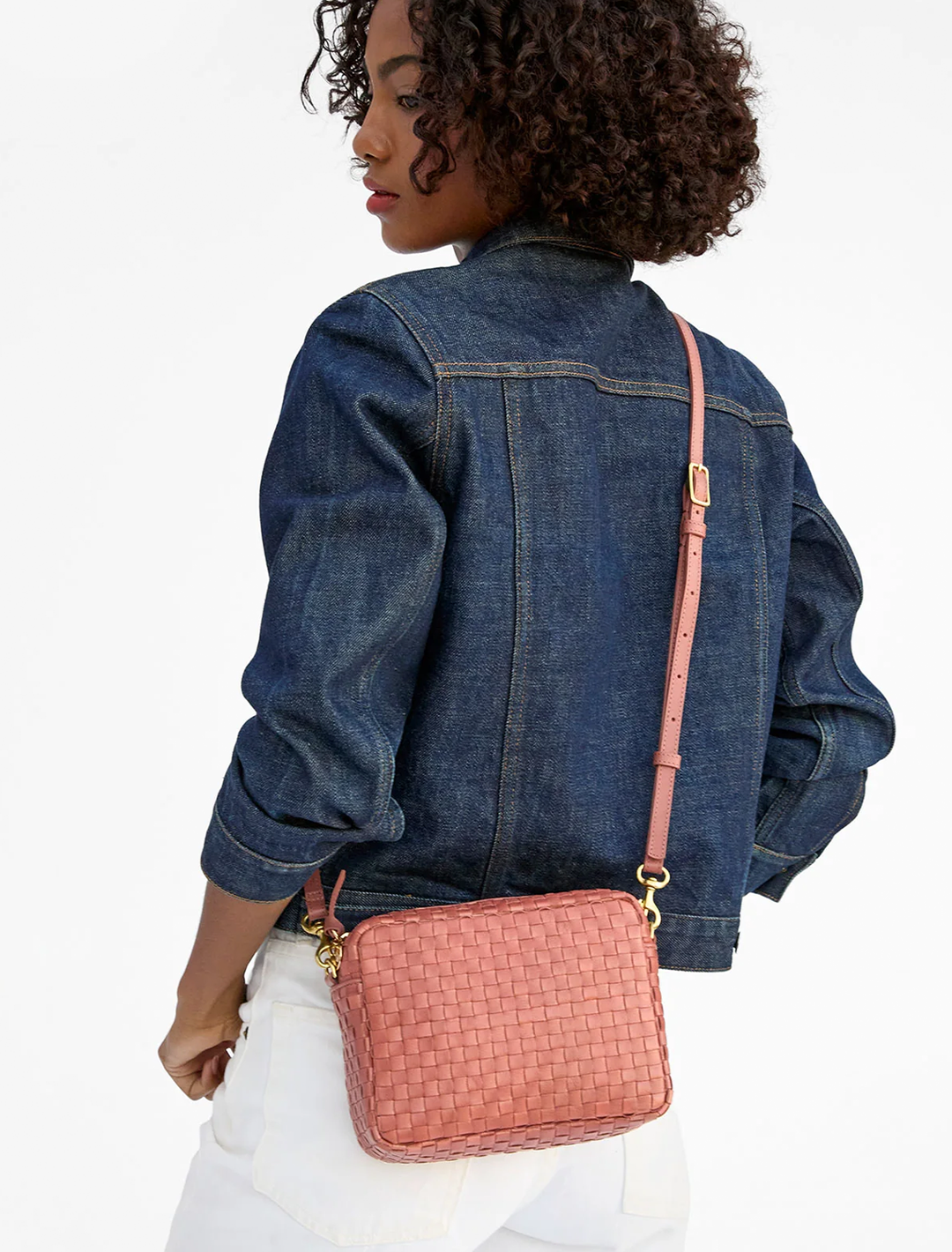 midi sac in rose clay woven