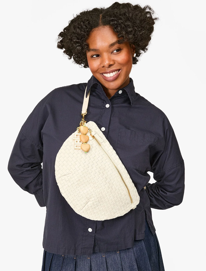 grande fanny in cream woven checker