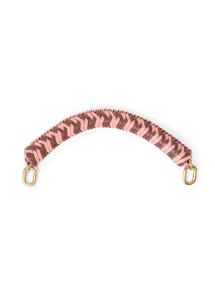 braided top handle in rose clay and mulberry