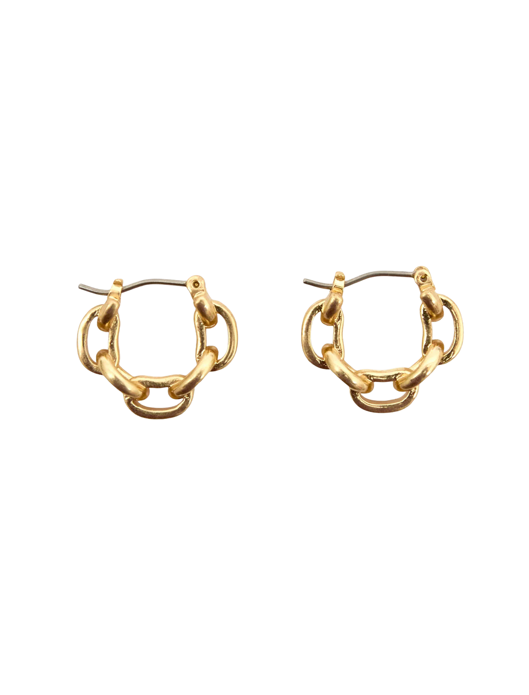 le story chain hoop earrings in vintage gold