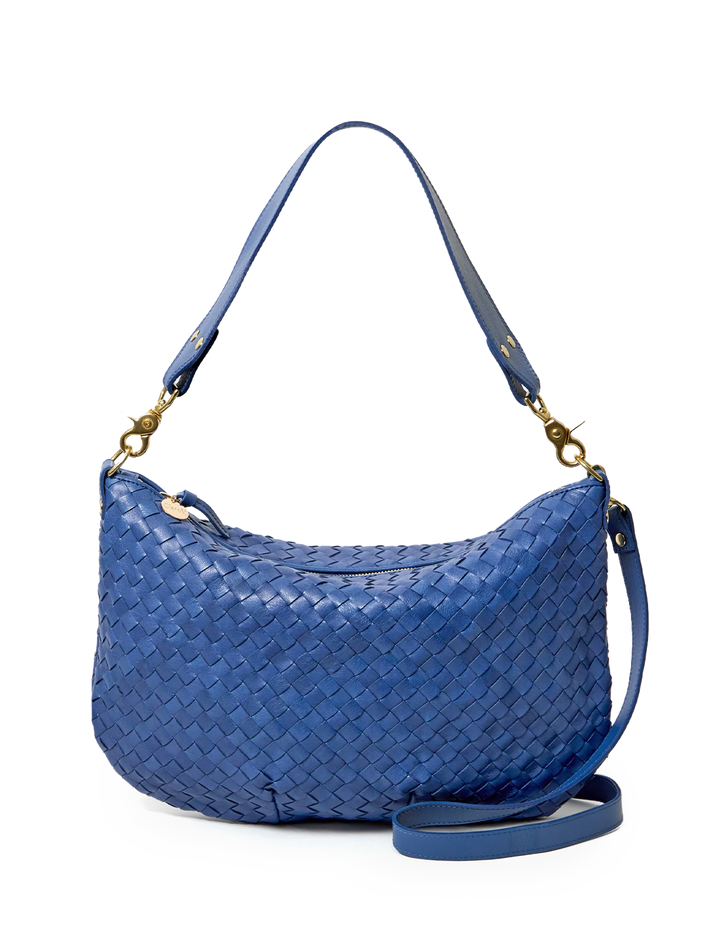 moyen messenger in french blue woven diagonal