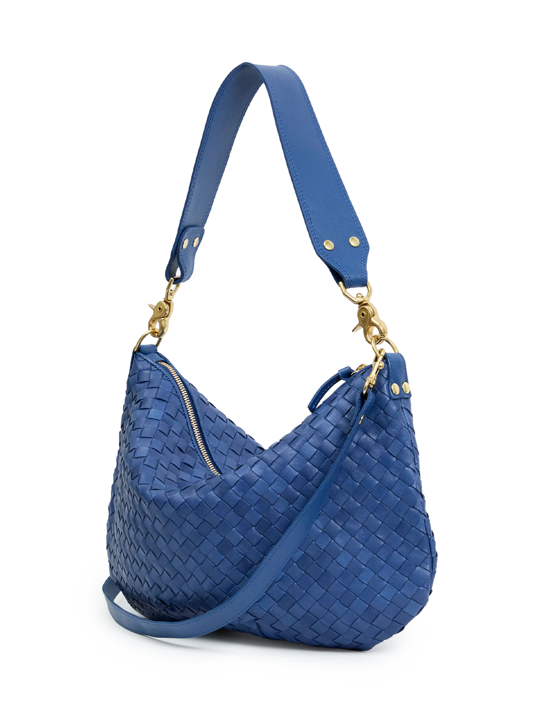 moyen messenger in french blue woven diagonal
