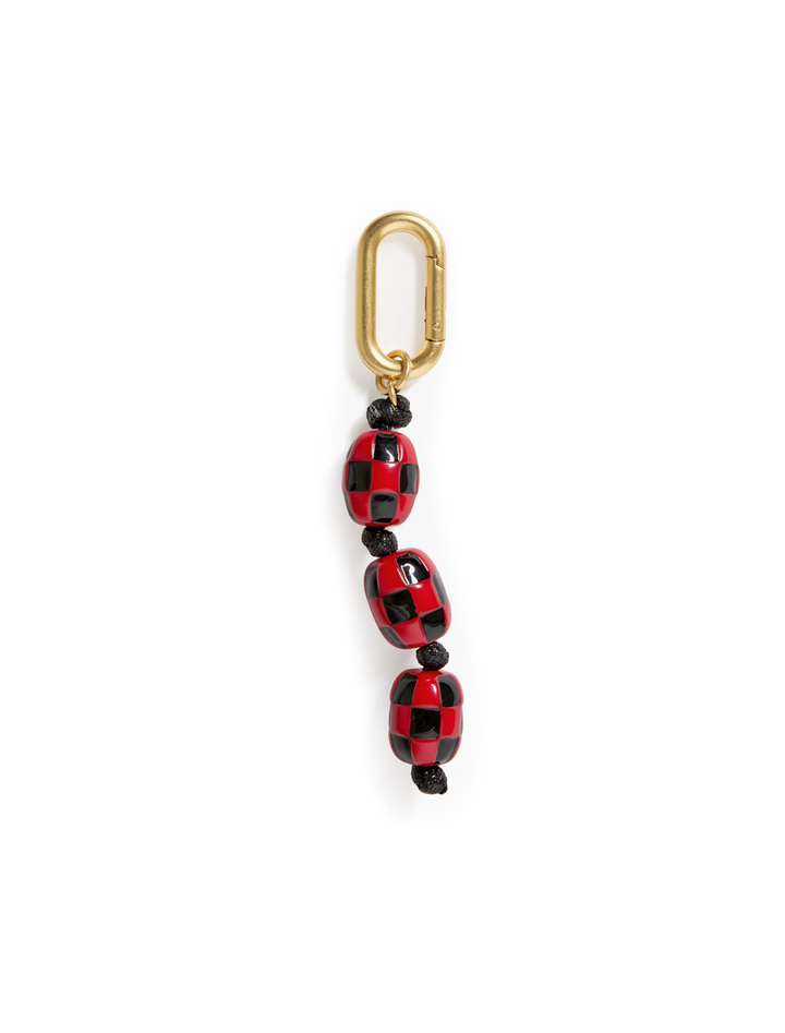 checker fob in black and red